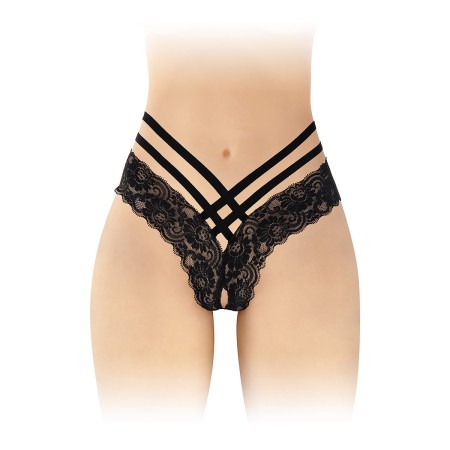 Tanga ouvert Anne - noir