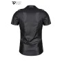 Chemise manches courtes wetlook noire Luca - Regnes