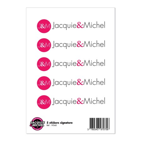 5 stickers Jacquie et Michel signature