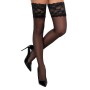 Bas autofixants large jarretière dentelle noir - Cotelli Legwear